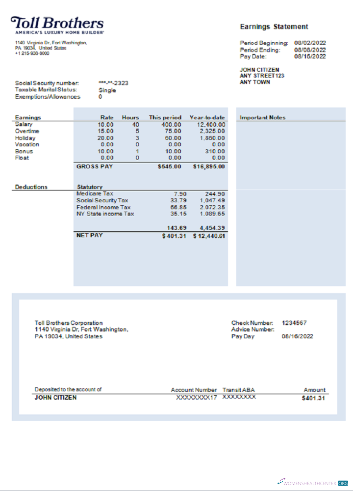Download USA building company earning statement Photoshop template
